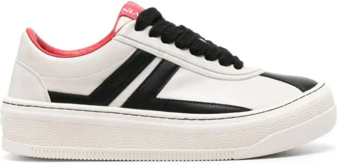 Lanvin panelled leather sneakers White