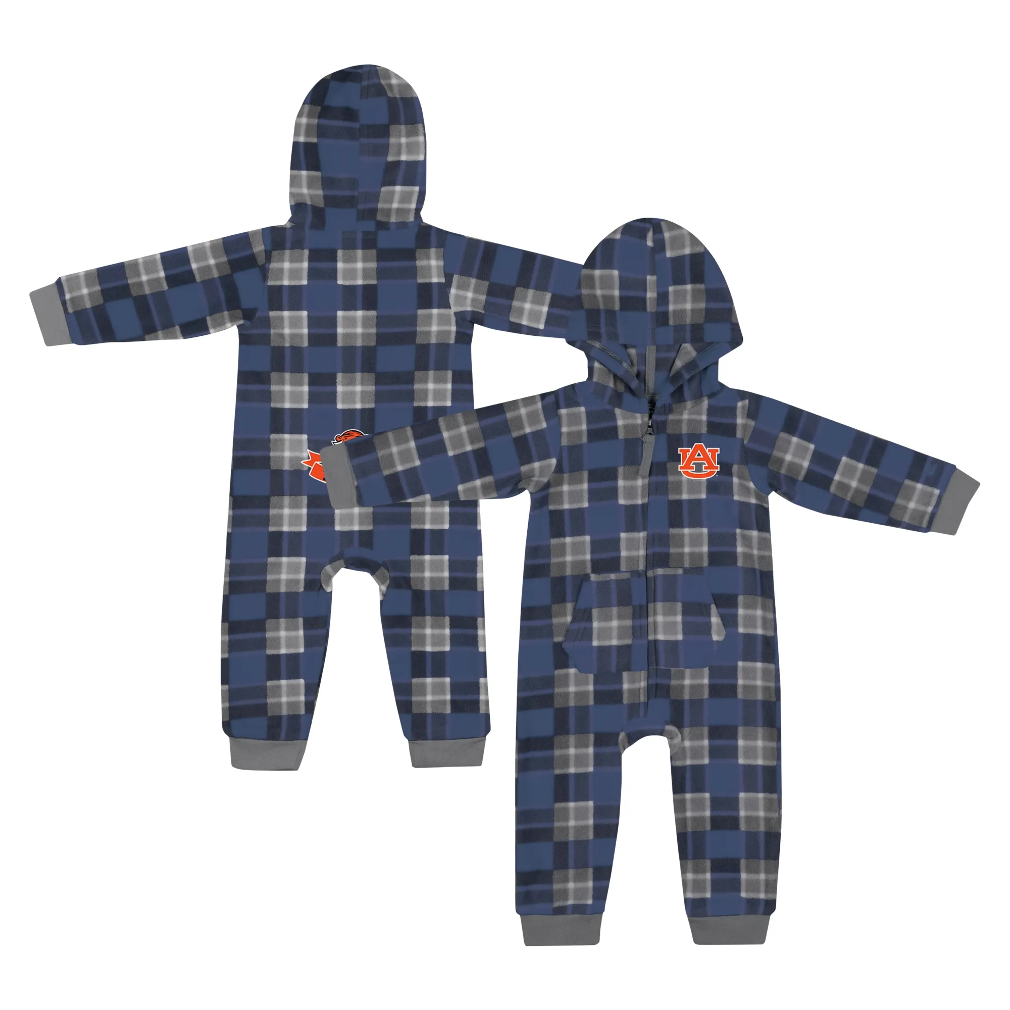 Lids Infant Colosseum  Navy Auburn Tigers Full-Zip Plaid Hoodie Long Sleeve Jumper