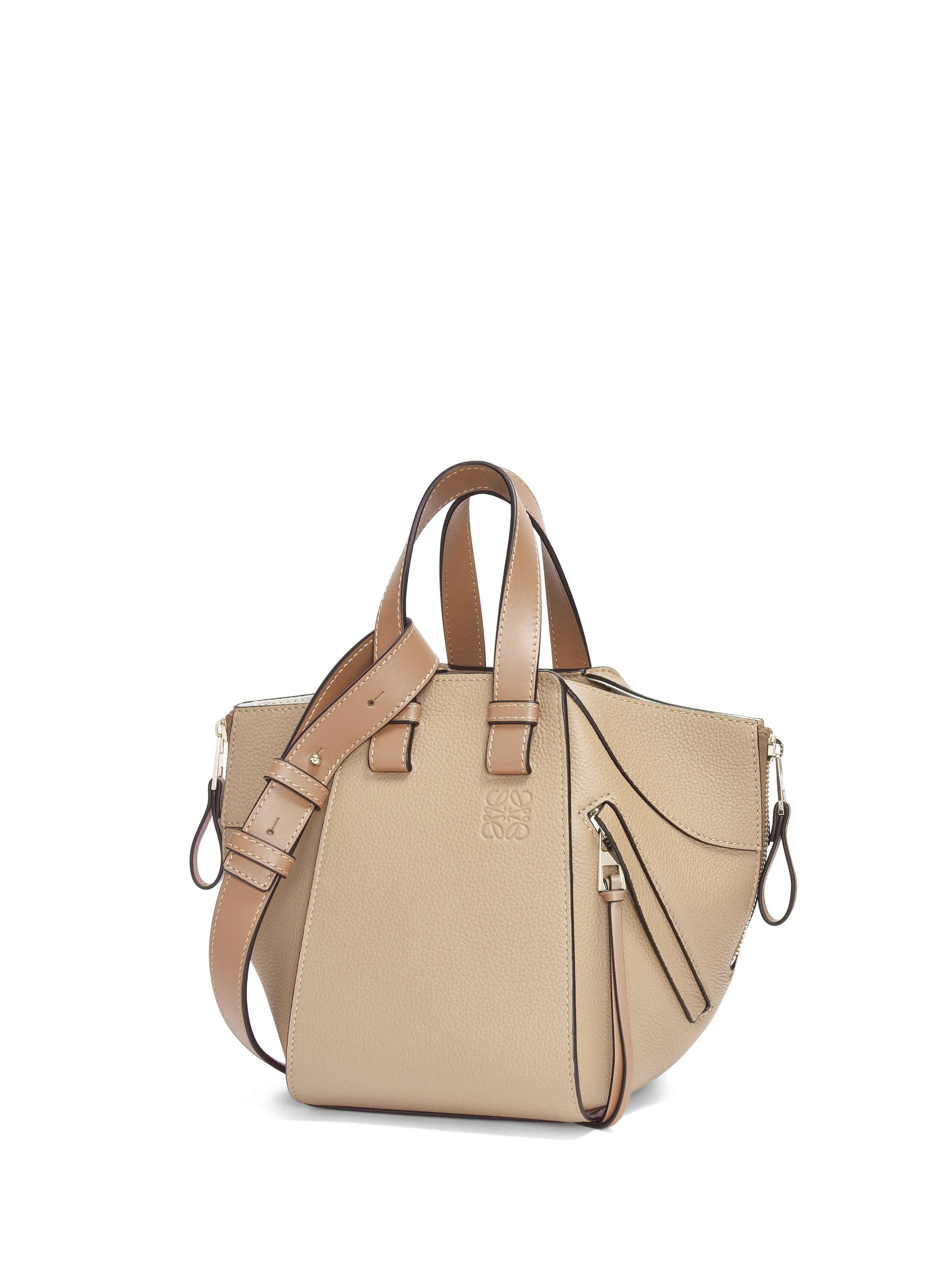 LOEWE  Hammock Compact grained leather shoulder bag - Beige