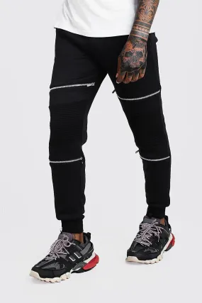 MAN Biker Joggers With Zip Detail | boohooMAN UK