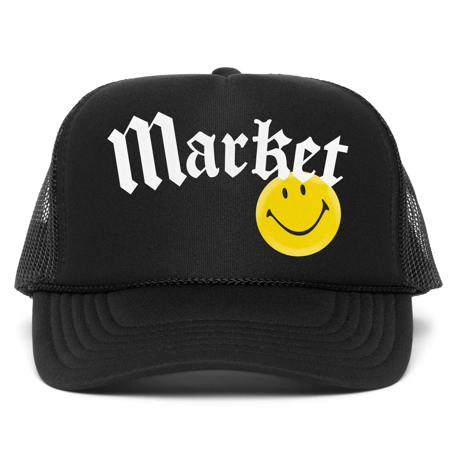 Market Smiley Gothic Trucker Hat Washed