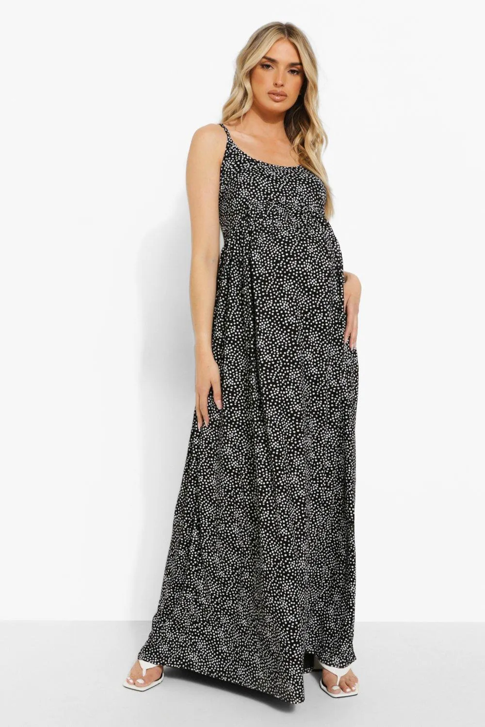 Maternity Ditsy Floral Smock Maxi Dress