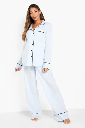 Maternity Jersey Piping Button Pajama Set