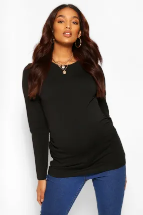 Maternity Long Sleeve Crew Neck Top