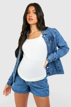 Maternity Over The Bump Denim Mom Short