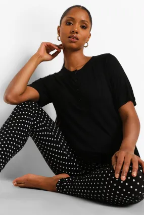 Maternity Polka Dot Button Front Pants Pj