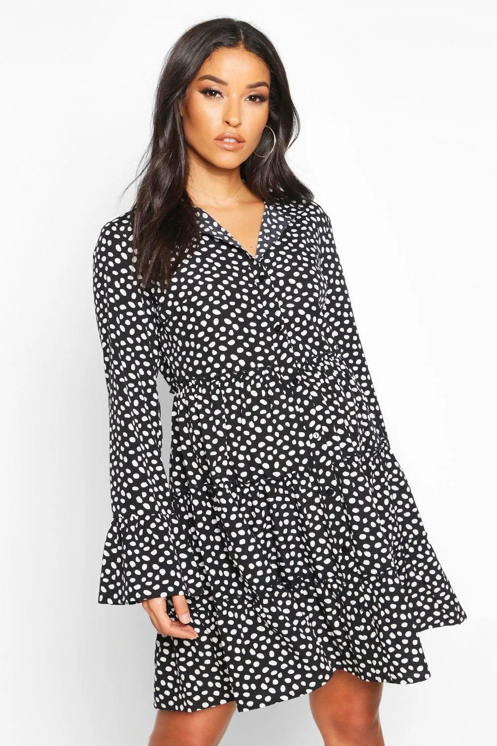 Maternity Polka Dot Smock Shirt Dress