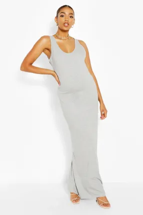 Maternity Scoop Neck Jersey Knit Maxi Dress