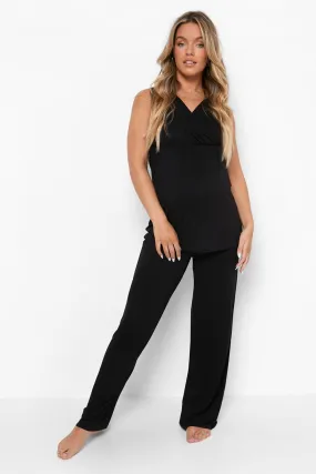 Maternity Wrap Nursing Pajama Pants Set