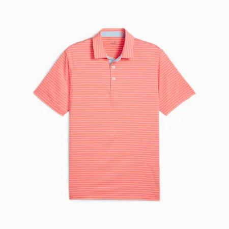 Mattr Gold Tucker Men's Golf Polo | Melon Punch-Zen Blue | PUMA SHOP ALL PUMA | PUMA 