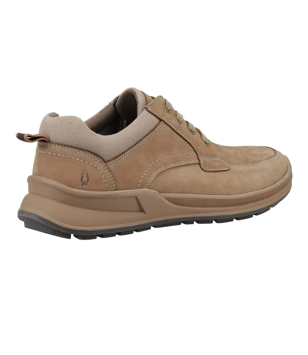 Mens adam nubuck lace up trainers taupe Hush Puppies