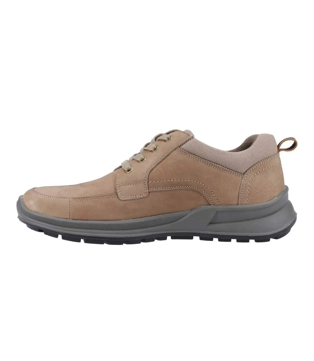 Mens adam nubuck lace up trainers taupe Hush Puppies