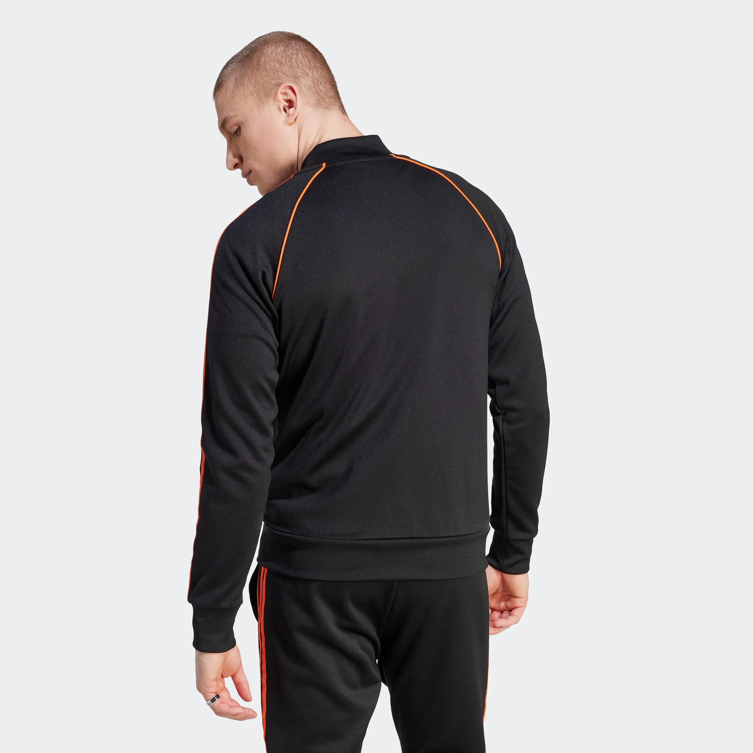 Men's adidas Originals Adicolor Classics SST Track Jacket Black Orange