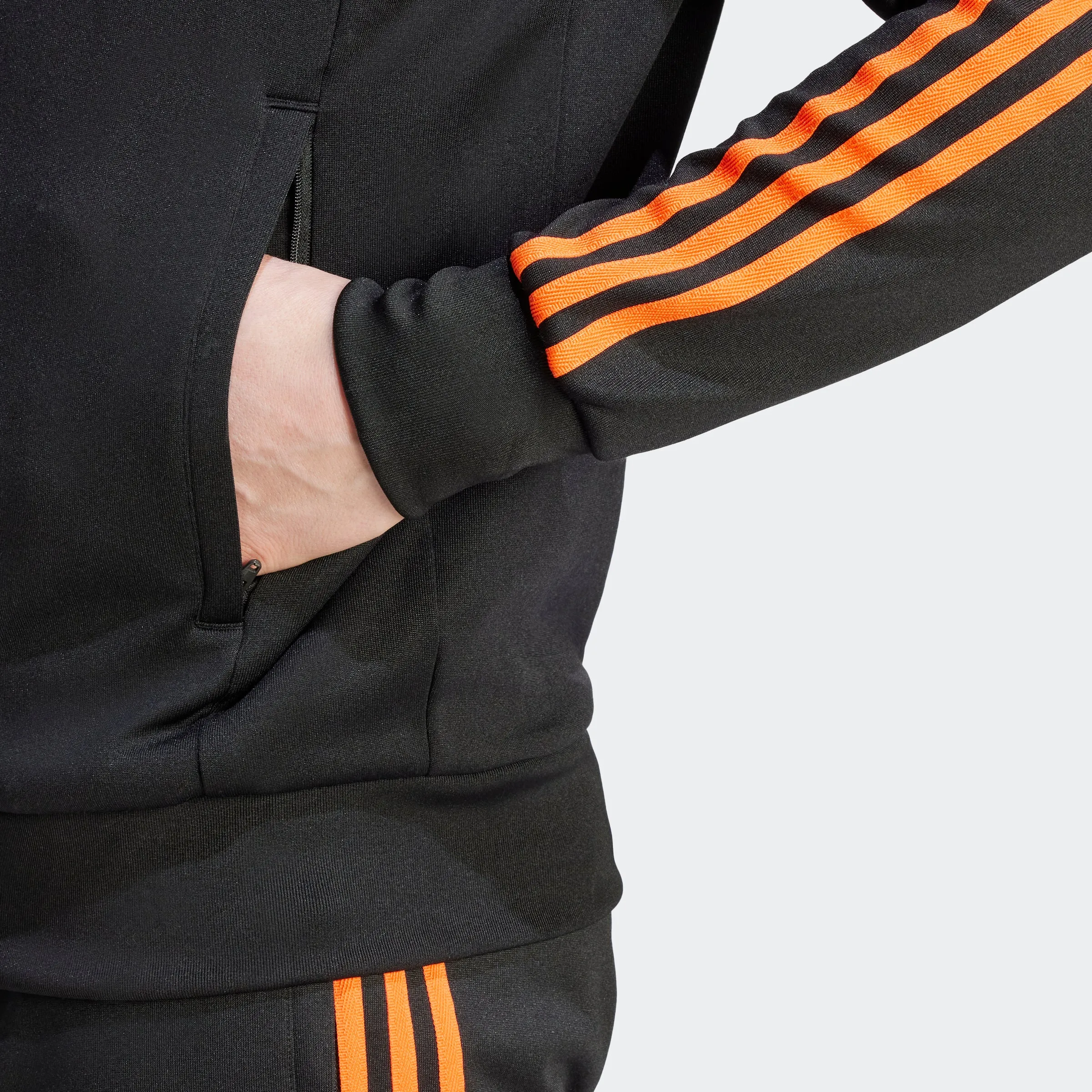 Men's adidas Originals Adicolor Classics SST Track Jacket Black Orange