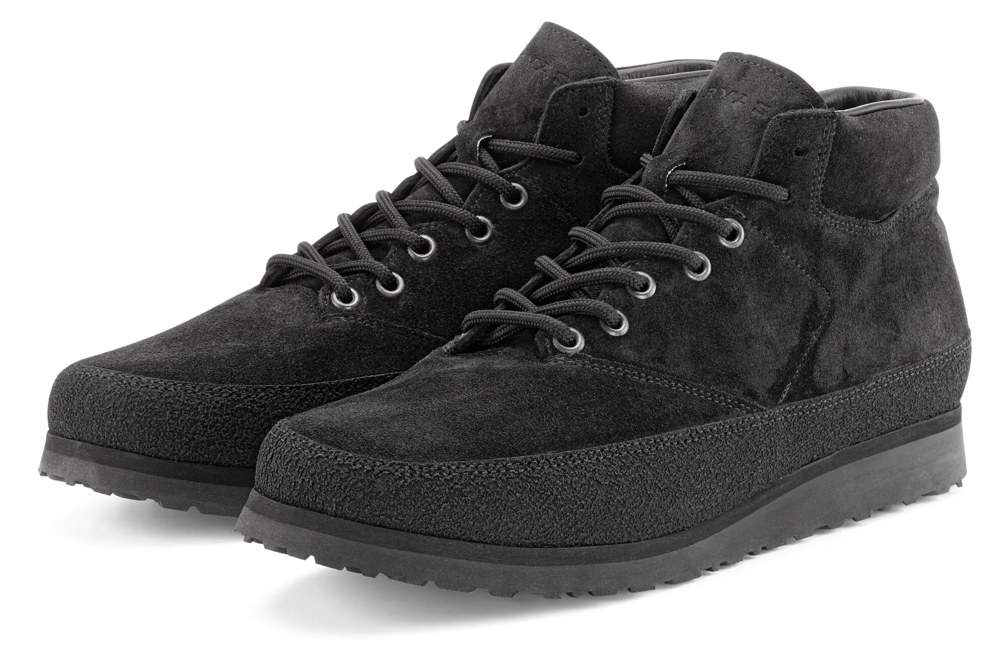 Mens lace up boot nubuck, Black | Manufactum