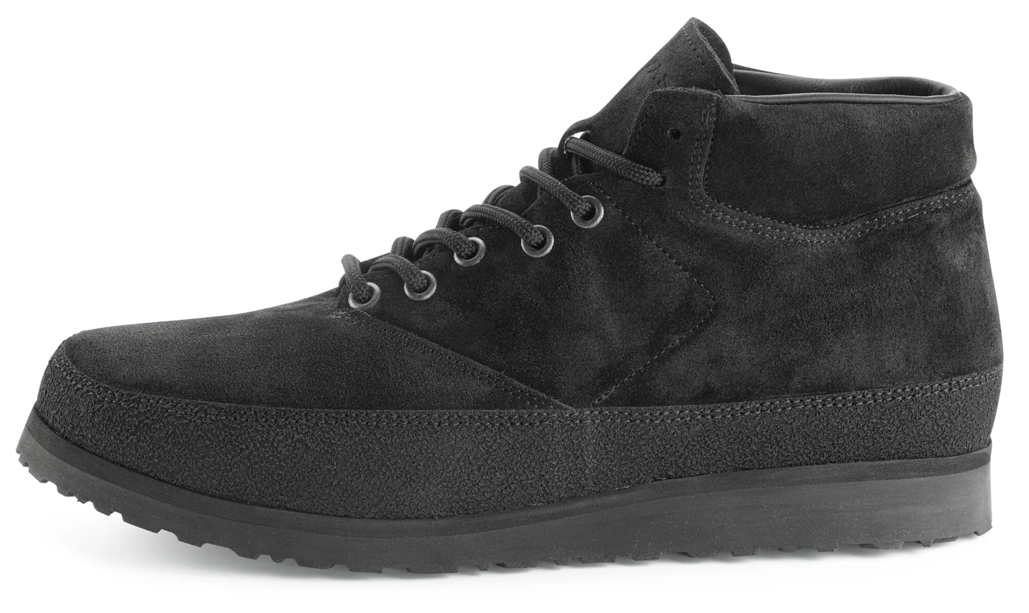 Mens lace up boot nubuck, Black | Manufactum