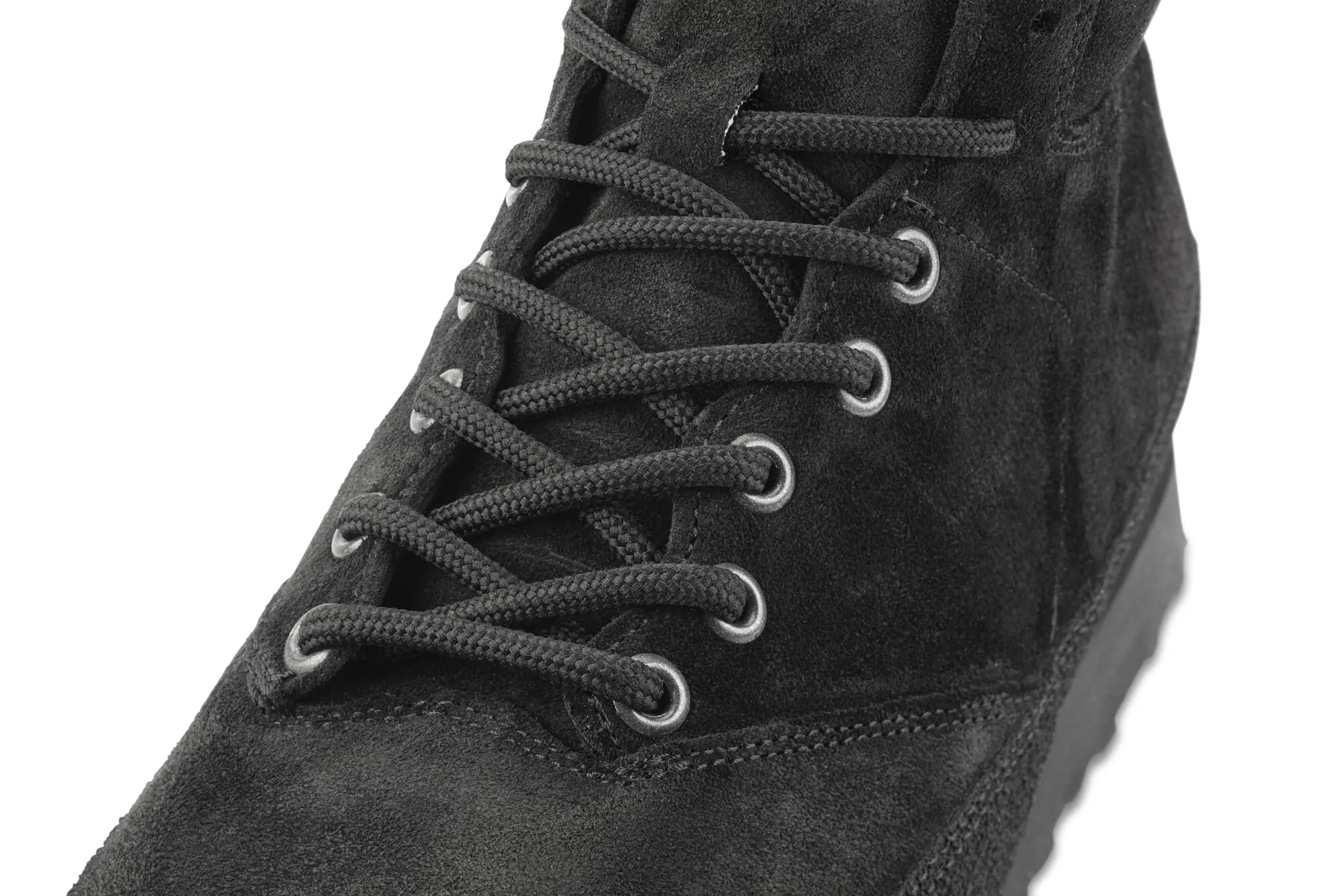 Mens lace up boot nubuck, Black | Manufactum