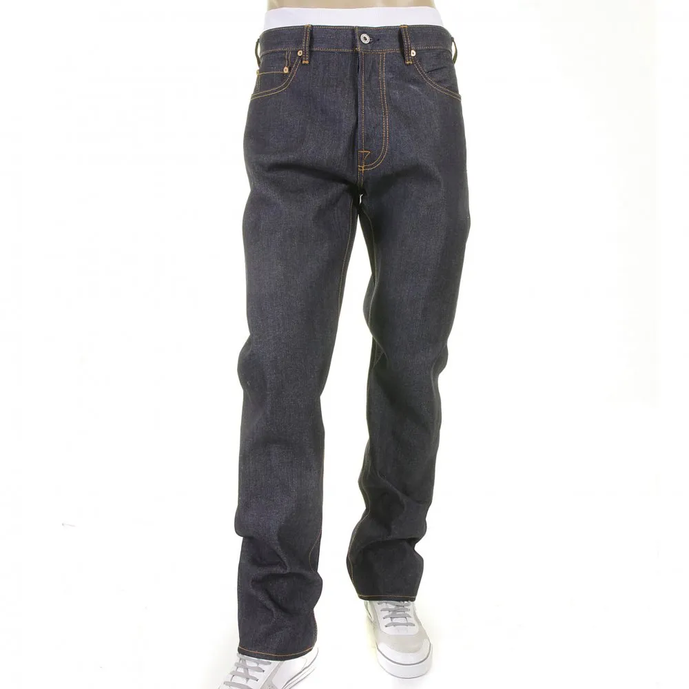 Mens New York and London Dark Indigo Raw Denim Jeans