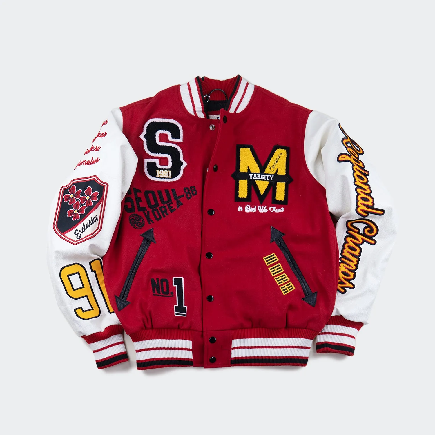 Men's Smoke Rise Regional Champs Warriors Varsity Jacket Red