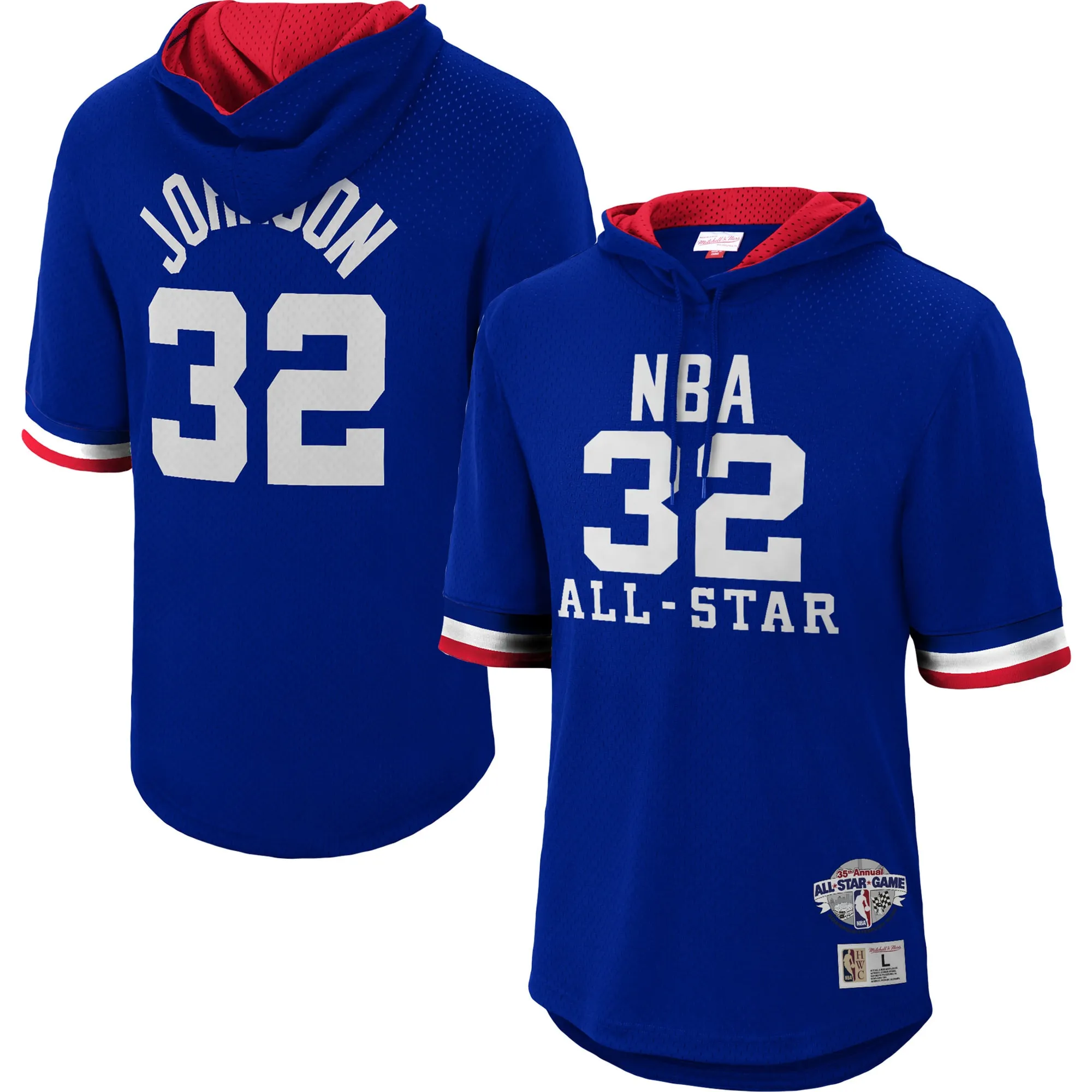 Mitchell & Ness Magic Johnson Western Conference Royal 1985 All-Star Game Name & Number Short Sleeve Hoodie