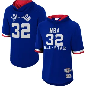 Mitchell & Ness Magic Johnson Western Conference Royal 1985 All-Star Game Name & Number Short Sleeve Hoodie