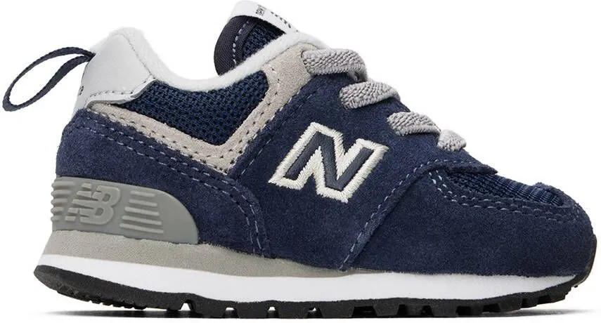 New Balance Kids Navy 574 Core Bungee Sneakers