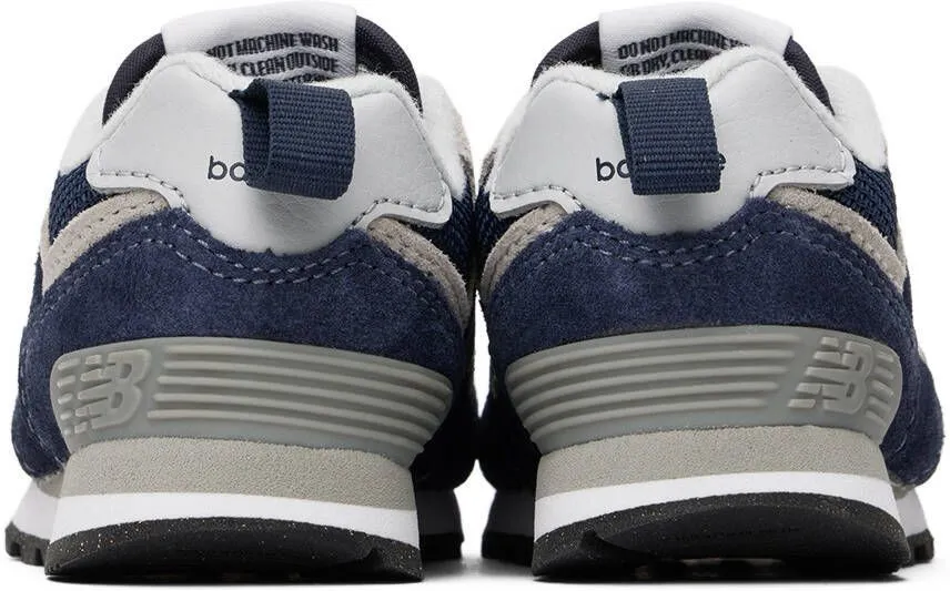 New Balance Kids Navy 574 Core Bungee Sneakers