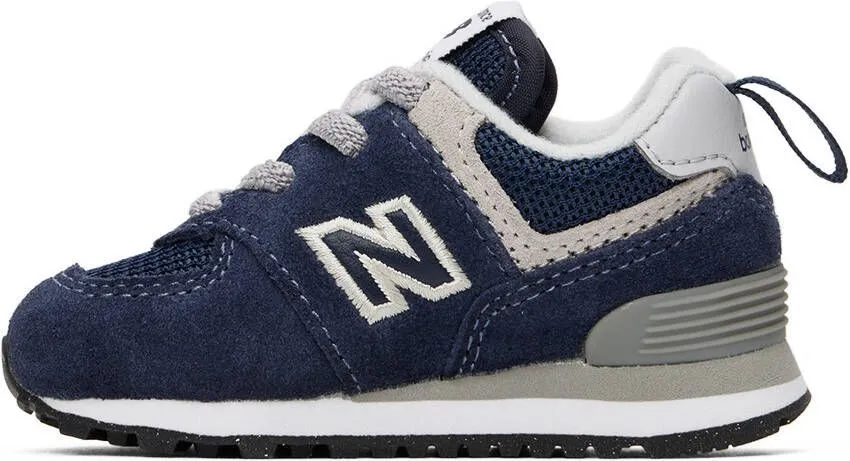 New Balance Kids Navy 574 Core Bungee Sneakers