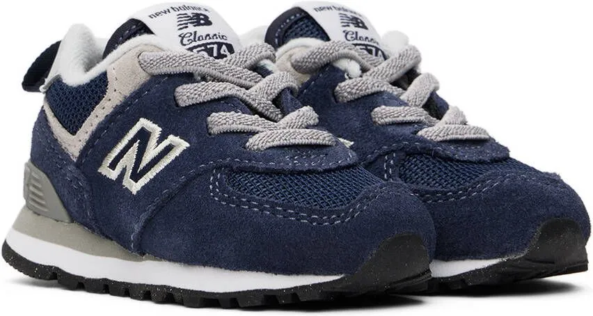 New Balance Kids Navy 574 Core Bungee Sneakers