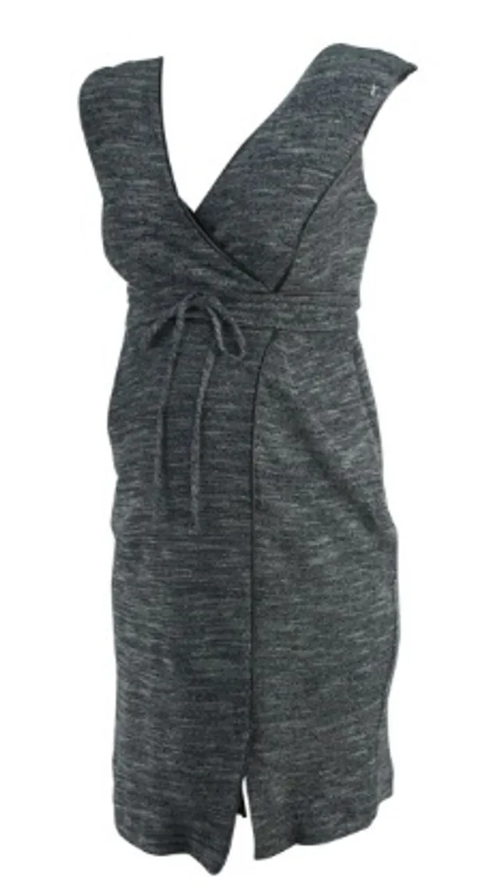 *New* Gray A Pea in the Pod Maternity Sleeveless Belted Maternity Dress (Size Small)