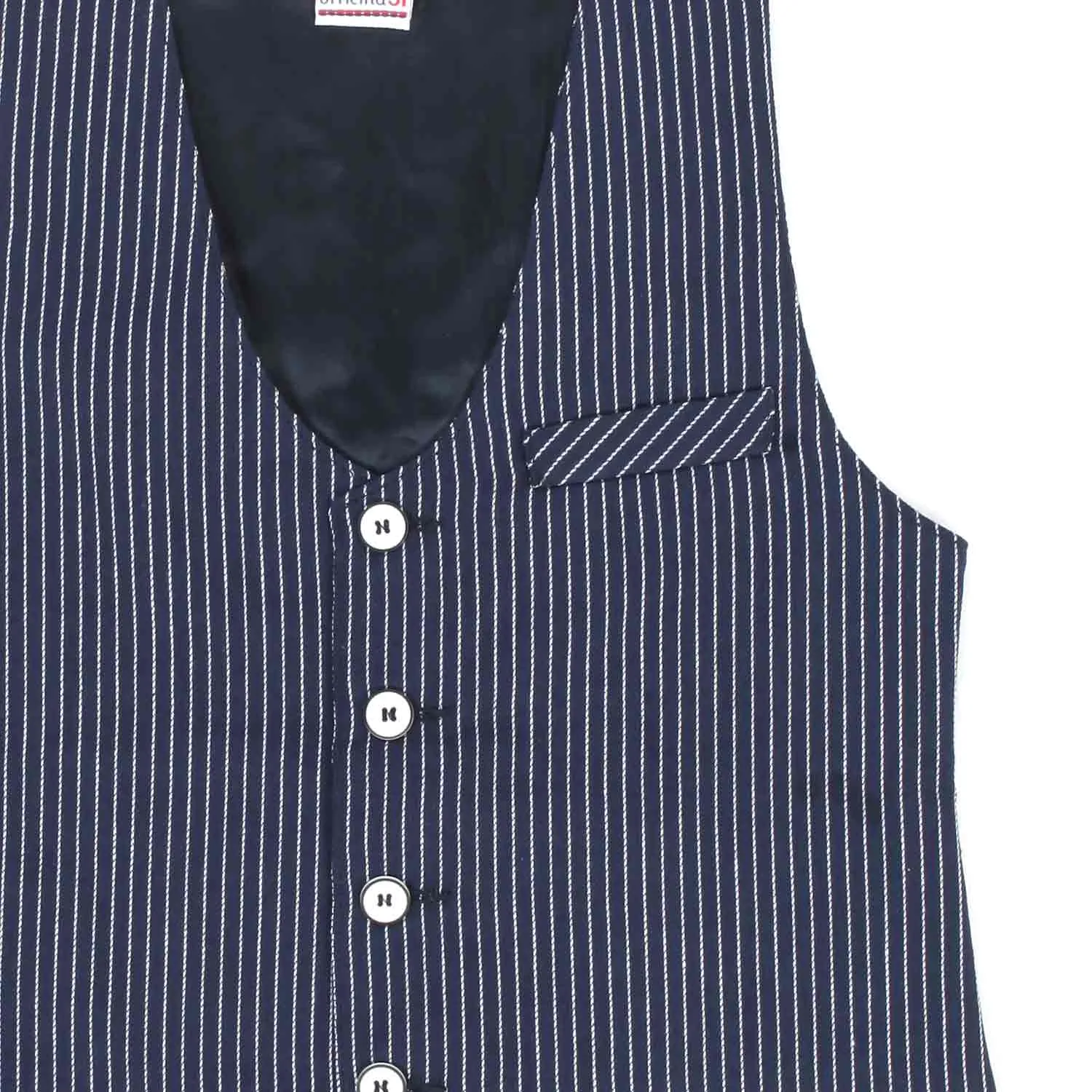 Officina51 Blue Vest With White Stripes For Children