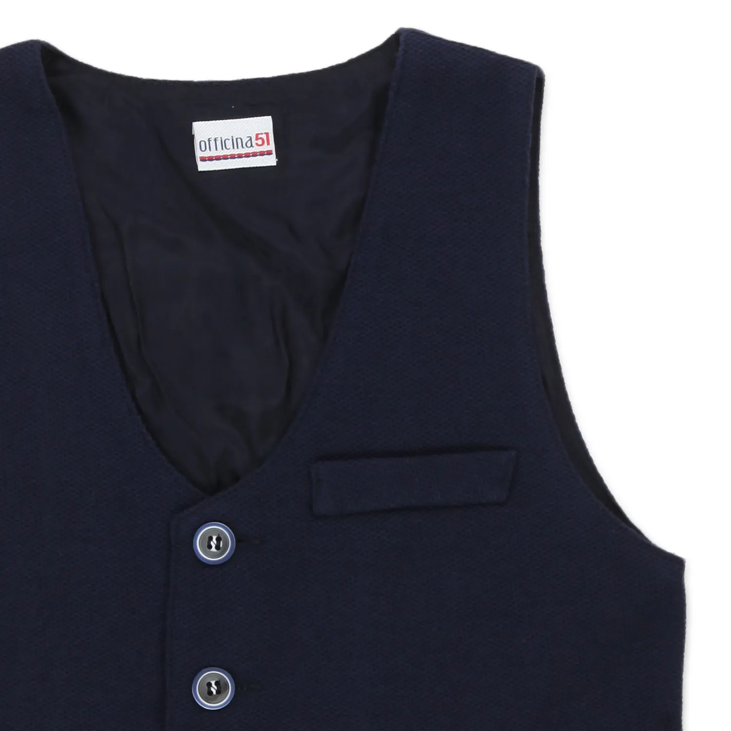 Officina51 Navy Blue Vest For Kids