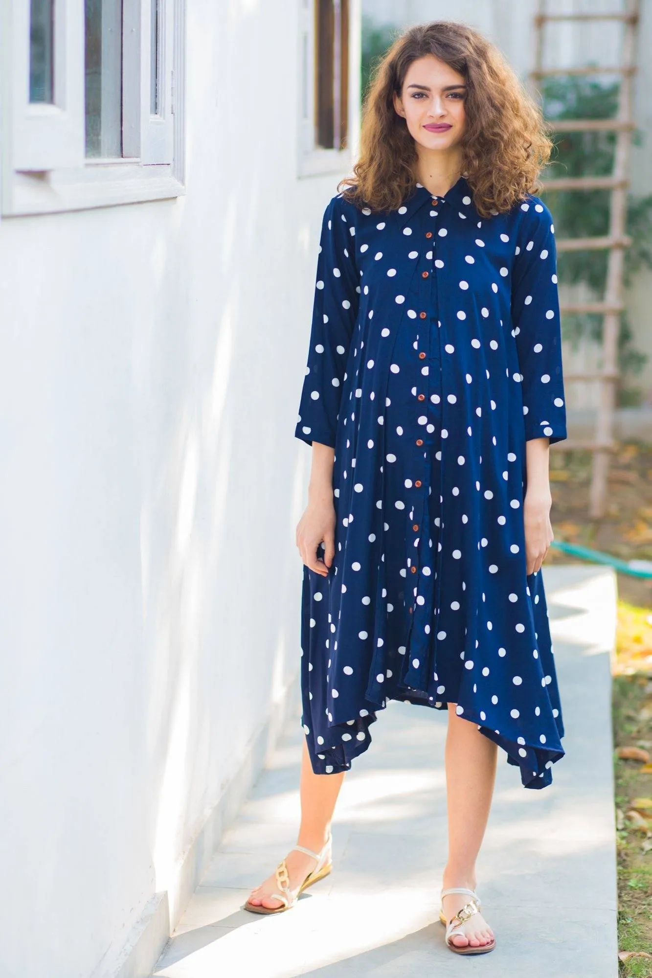 Persian Polka Maternity & Nursing Dress