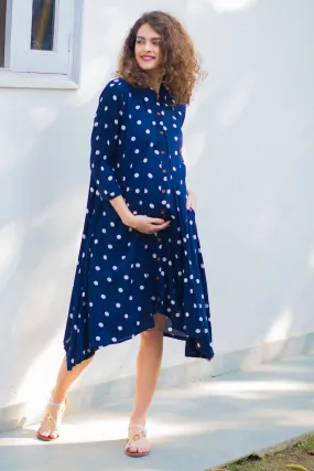 Persian Polka Maternity & Nursing Dress