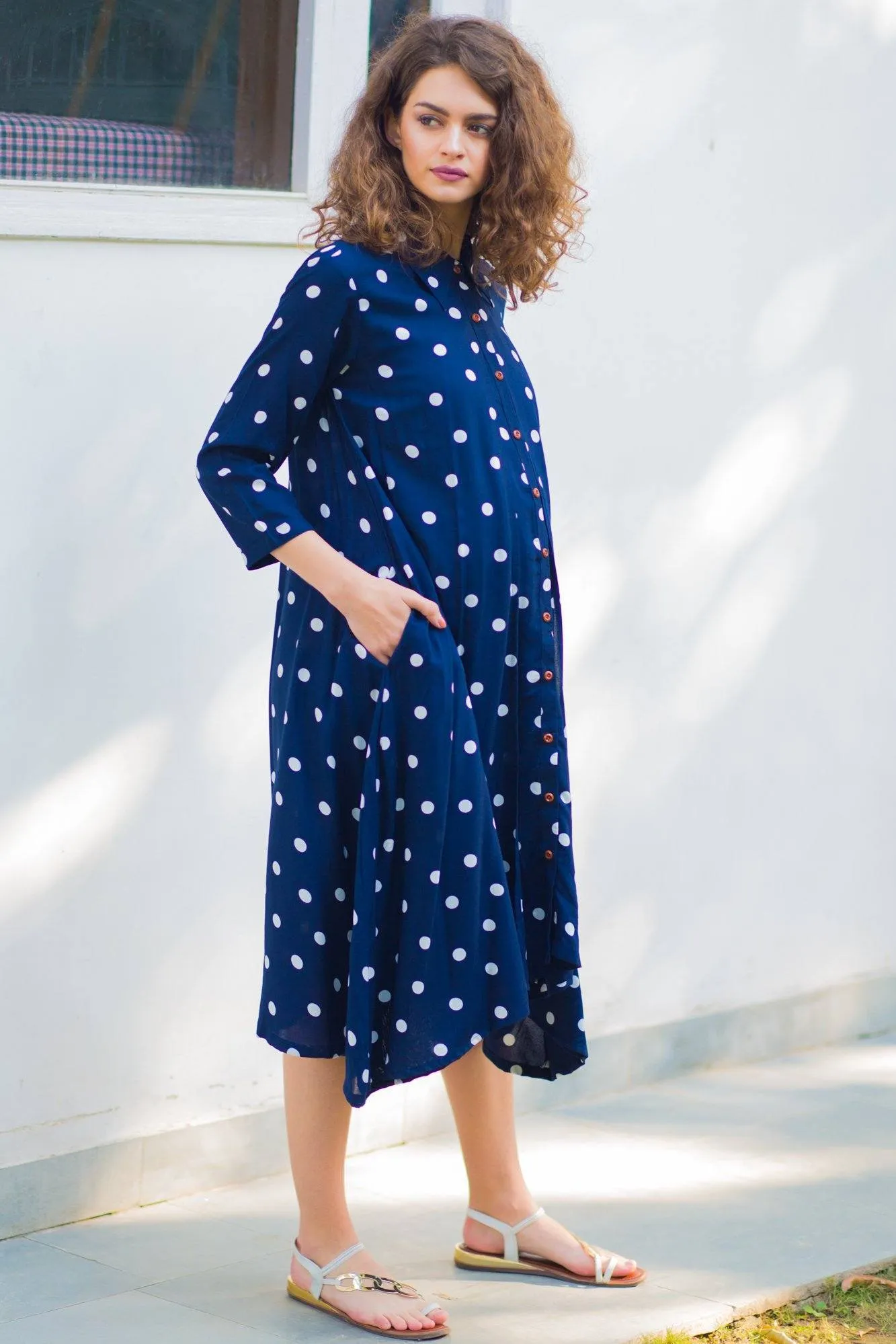 Persian Polka Maternity & Nursing Dress