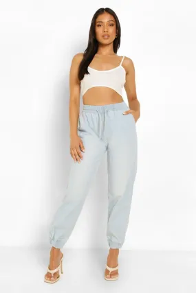 Petite Drawcord Denim Joggers