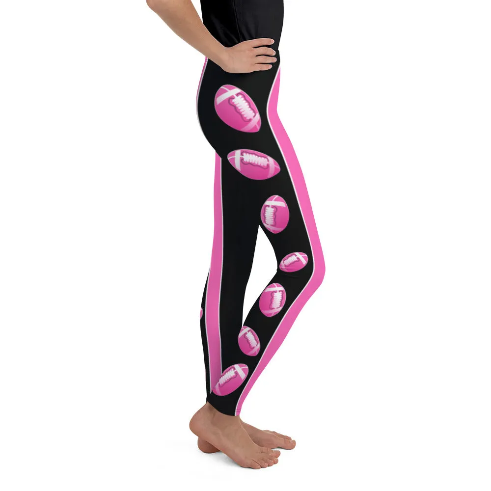 Pink Football Youth Leggings