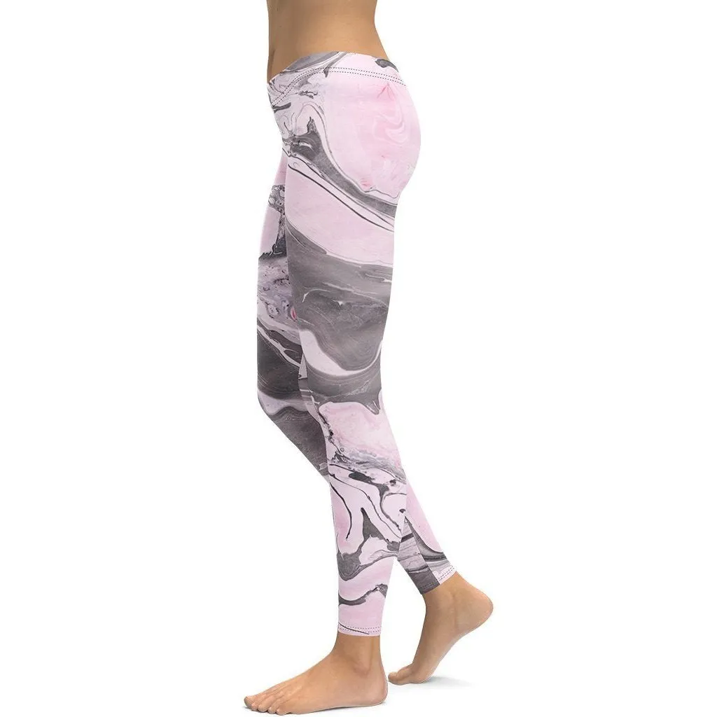 Pink Marble Leggings