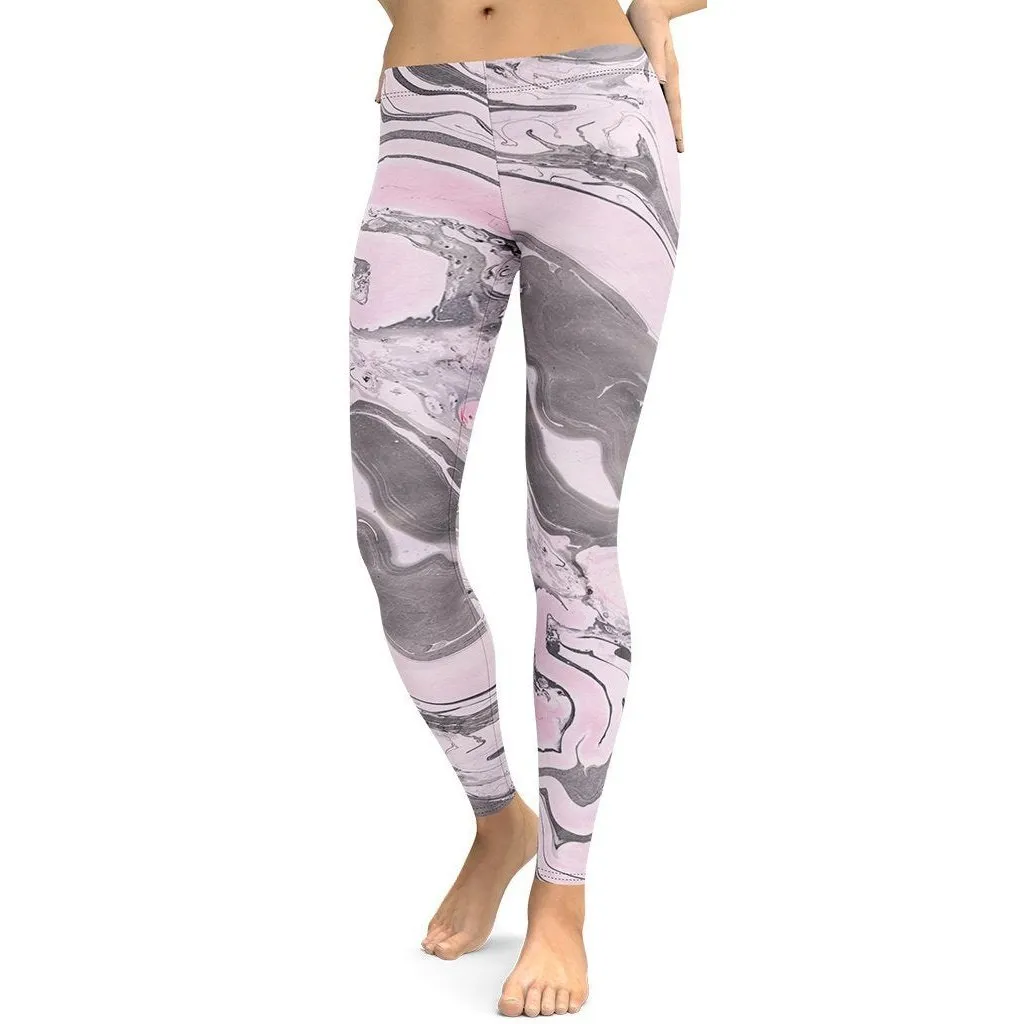 Pink Marble Leggings