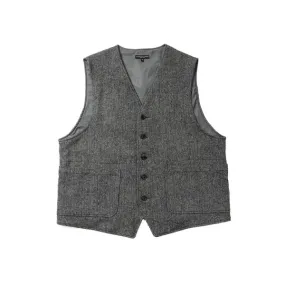 Poly Wool Herringbone ODD Vest - Grey