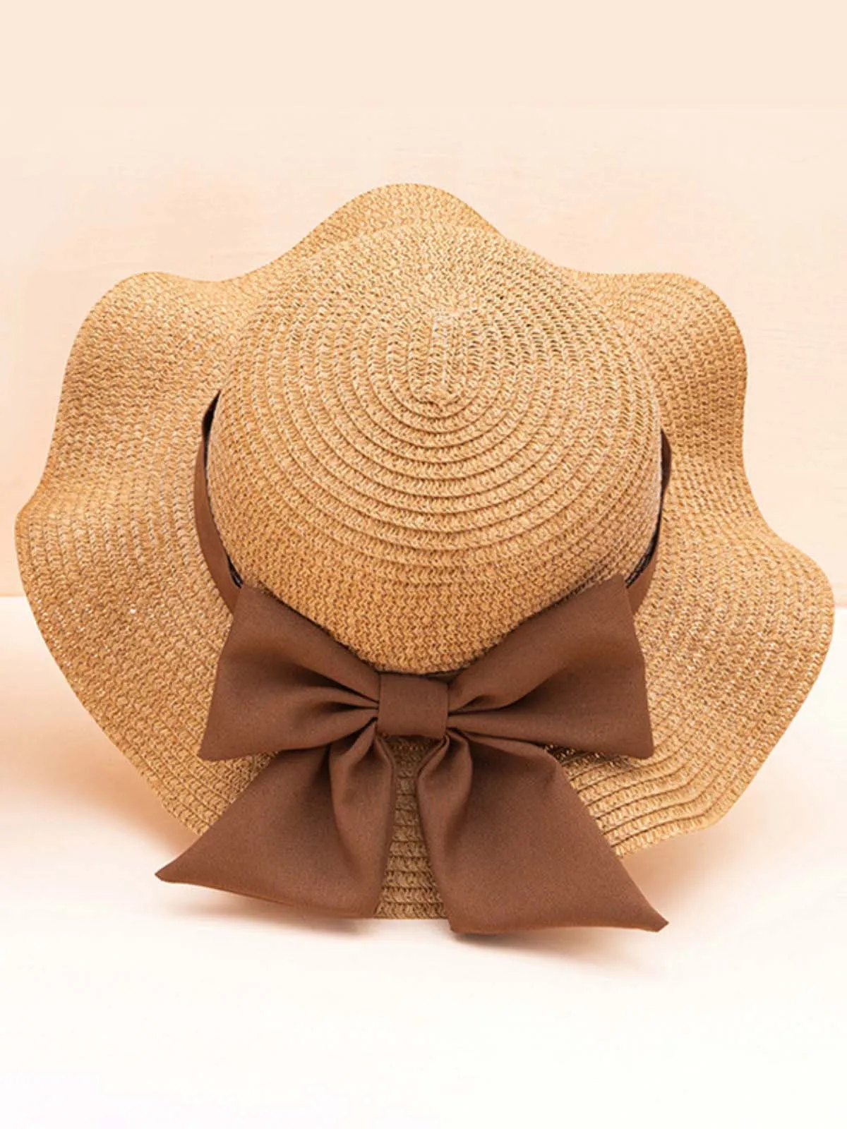 Pretty And Popular Brown Bow Straw Hat