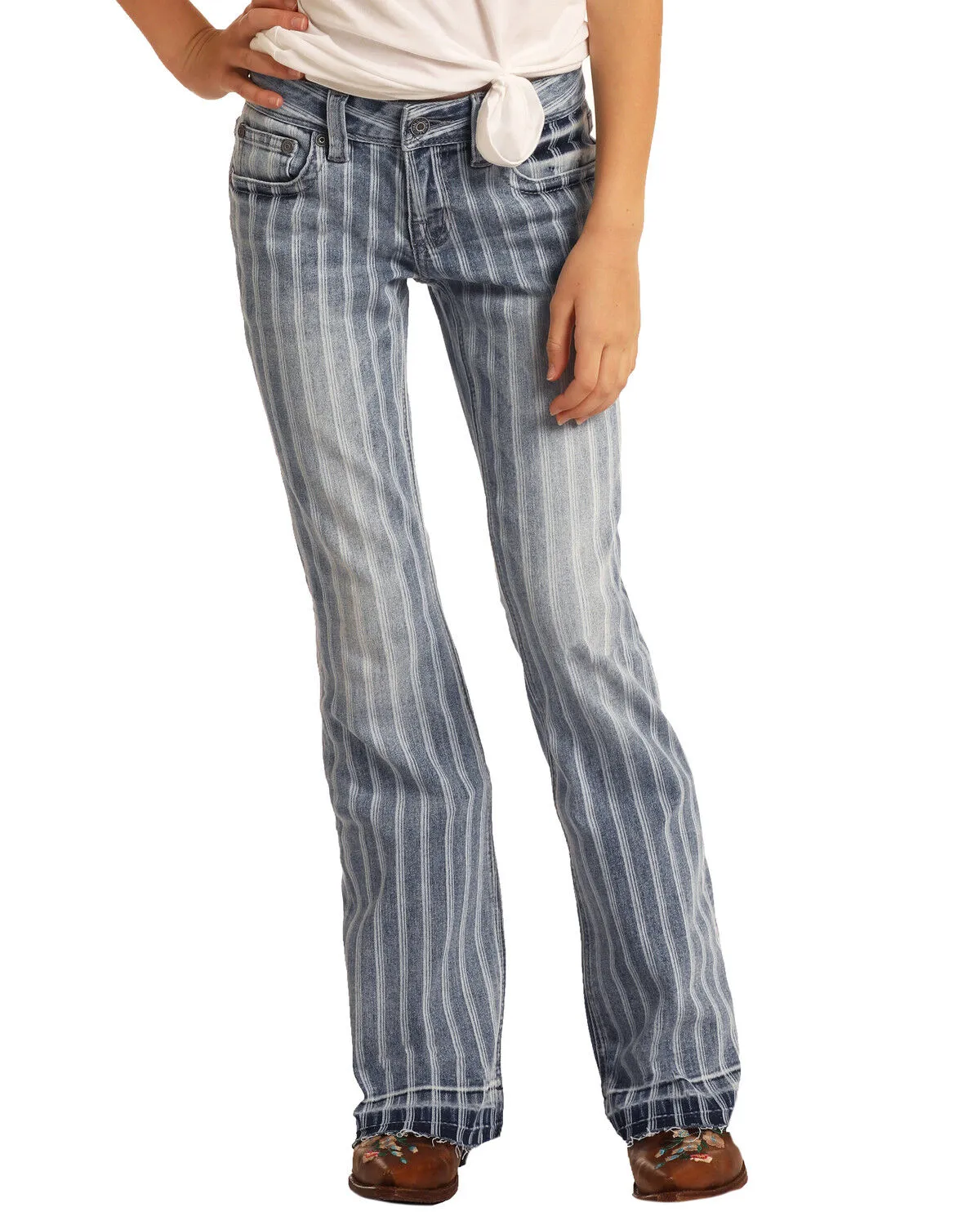 Product Name:  Rock & Roll Denim Girls' Striped Trouser Jeans