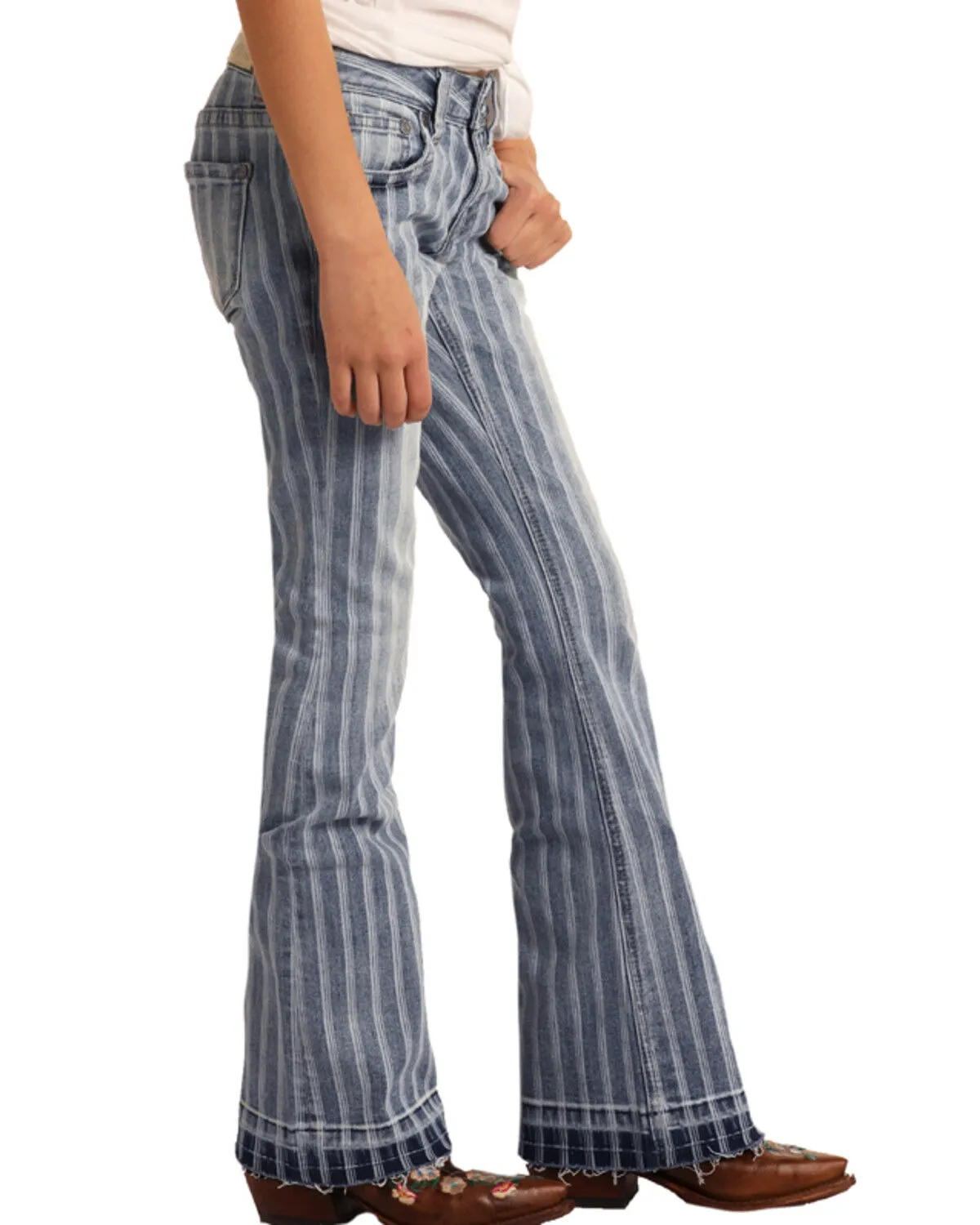 Product Name:  Rock & Roll Denim Girls' Striped Trouser Jeans