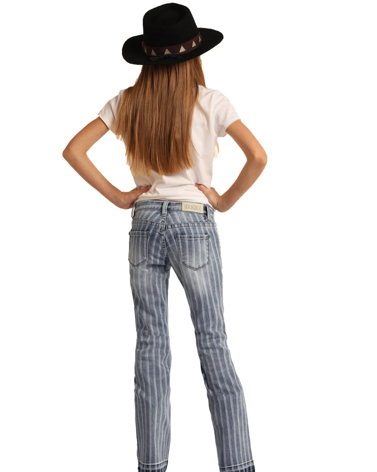 Product Name:  Rock & Roll Denim Girls' Striped Trouser Jeans