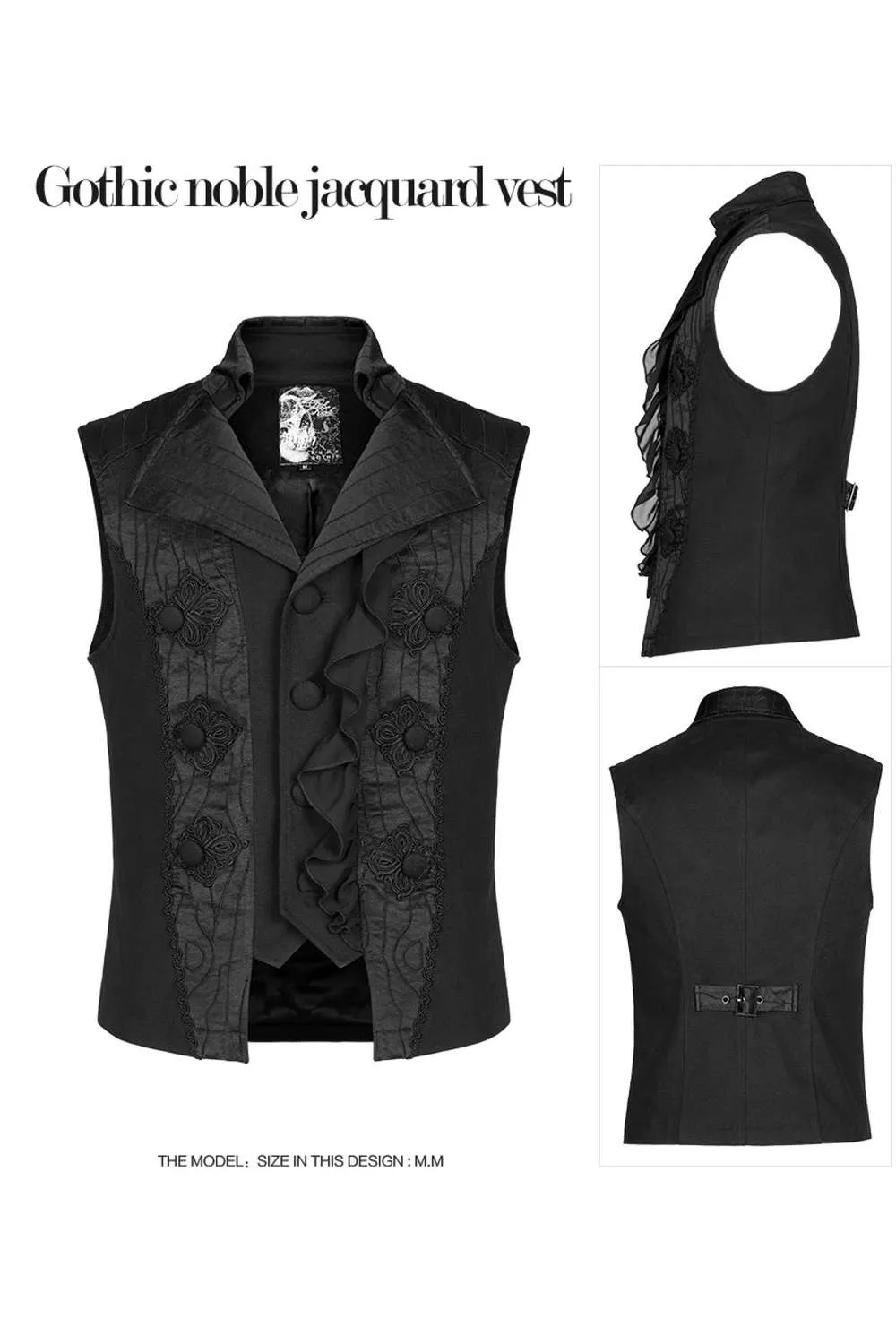 Punk Rave - Noble Gothic Jacquard Vest WY-1373MJM | Dark Ages