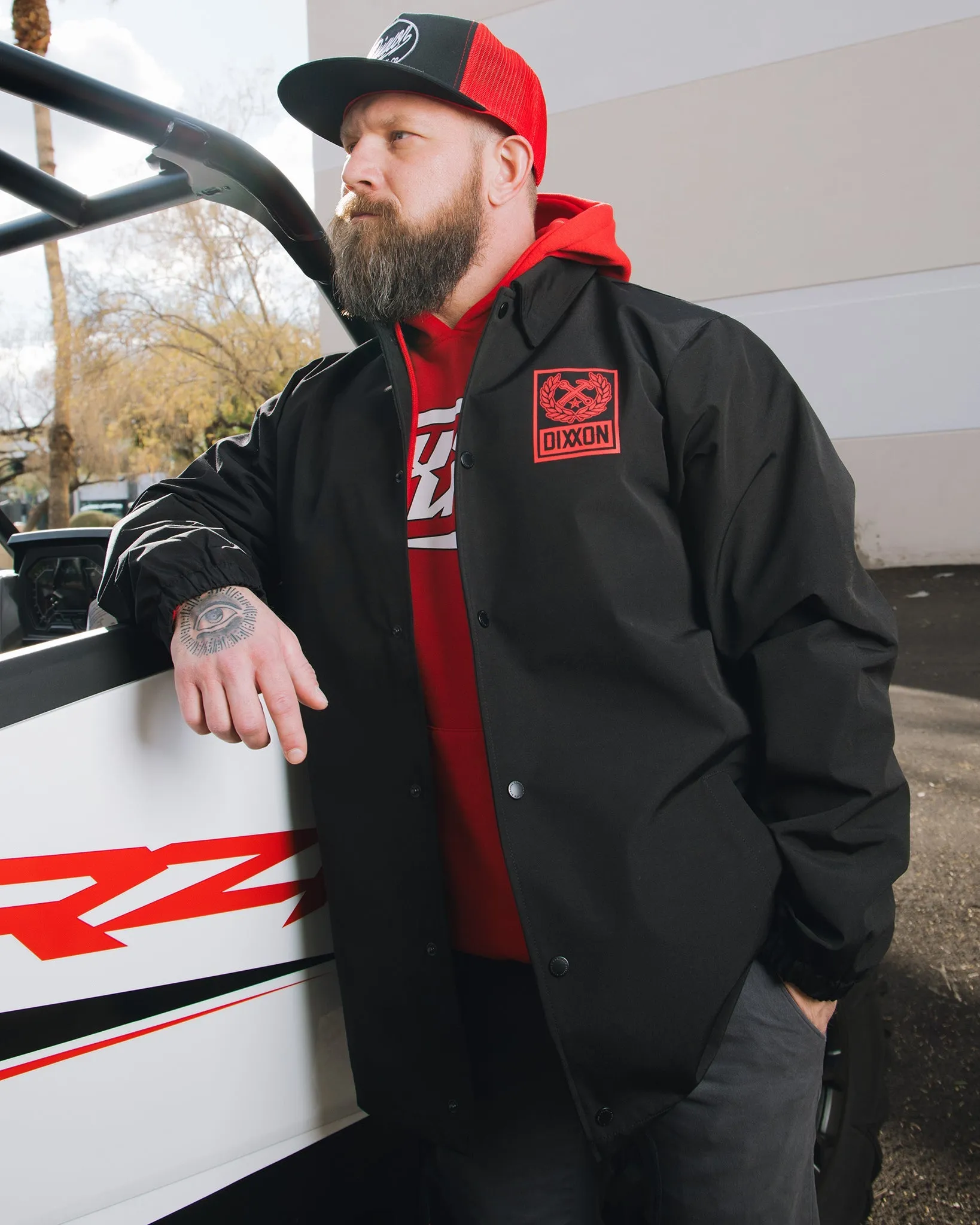 Red Box Crest Coaches Jacket - Black