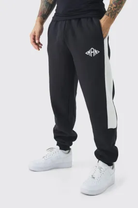 Regular Fit Man Diamond Colour Block Joggers