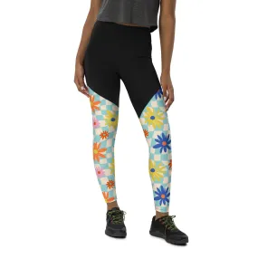 Retro Daisy Compression Leggings