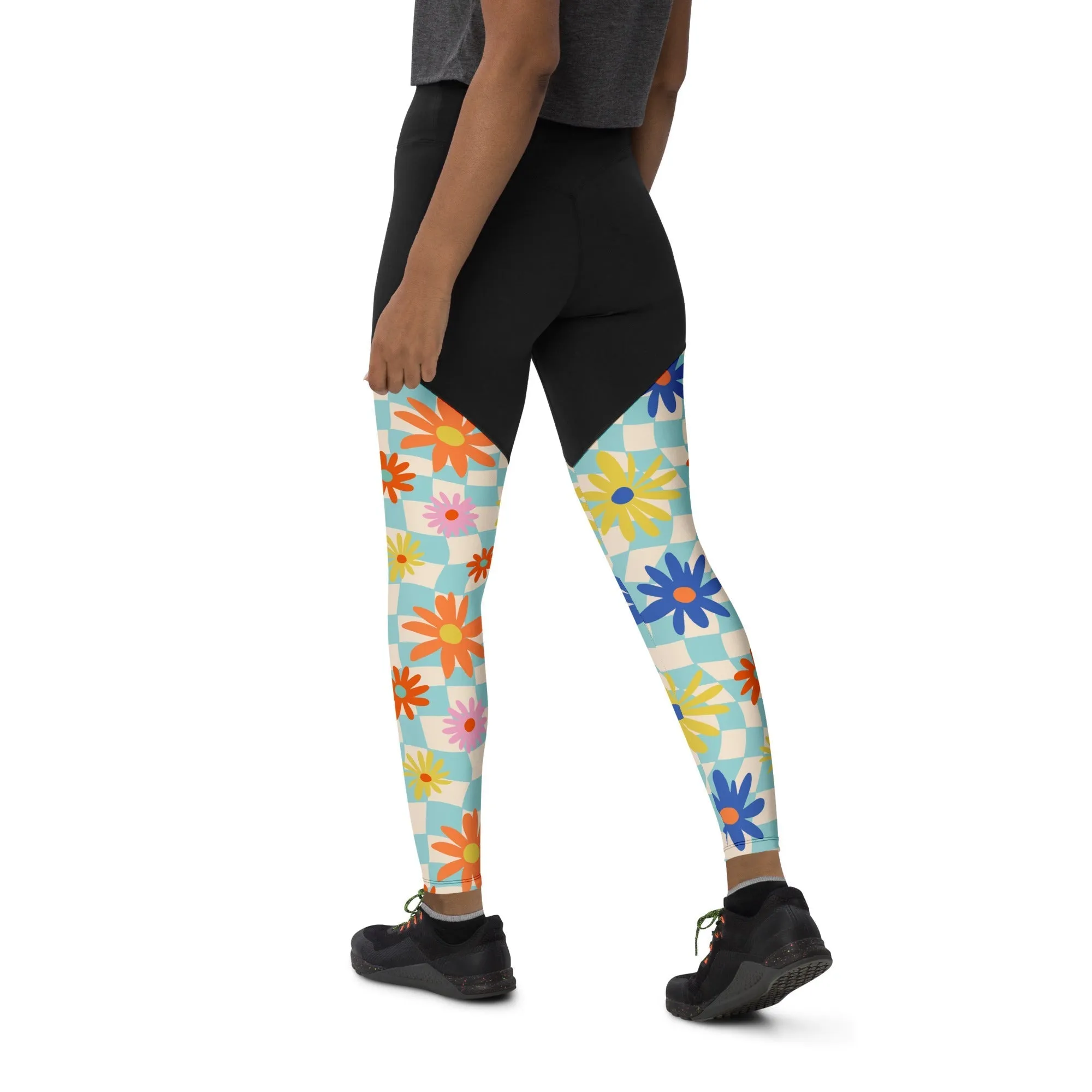 Retro Daisy Compression Leggings