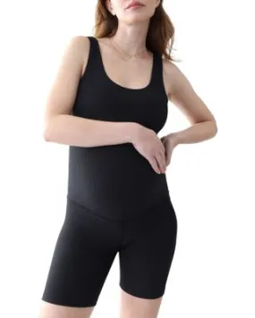 Ribbed Short Maternity Bodysuit